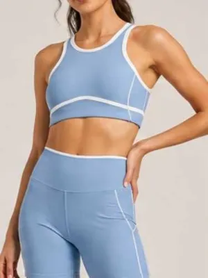 ✨WILO The Label Blue and White Sports Bra Crop Small Top✨ thumbnail 1