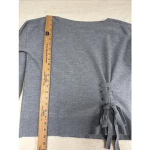 Club Monaco Grey Gray Cashmere Sweater Size S Luxurious Luxury Tie‎ Detail thumbnail 6