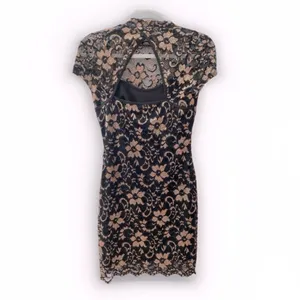 No Boundaries Y2K Black Gold Lace Dress Sheer Overlay M Whimsigoth Vampy Clubwear Party thumbnail 9