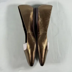 Naturalizer Size-8W Womens Chelsea Gold Leather Square Toe‎ Ballet Flats thumbnail 6