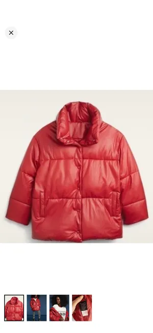 Avec Les Filles Red Short Boxy Puffer Jacket thumbnail 2