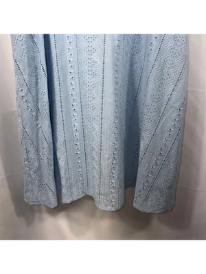 EcoWish Light Blue Eyelet Midi Dress | Women’s Small thumbnail 4