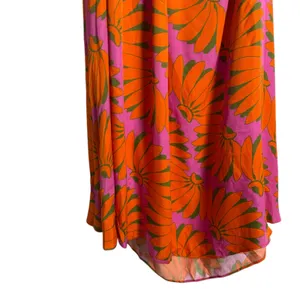 Farm Rio Copacabana Orange Printed One Shoulder Cut Out Maxi Dress Size Large thumbnail 13