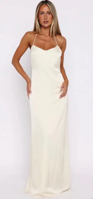 White Fox Amore Maxi Dress-Lemon thumbnail 1