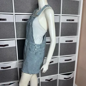 American Eagle Outfitters Corduroy Raw Hem Overall Dress In Jade Size Medium thumbnail 7