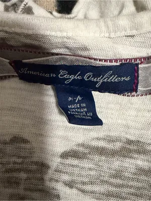 2000s vintage style whimsical american eagle white and grey floral ruffled cami thumbnail 9