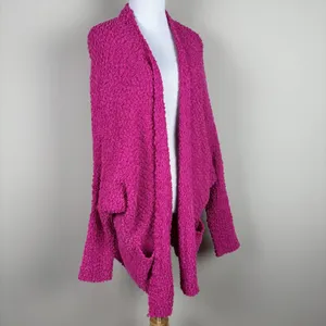 Umgee Oversized Cardigan Sweater Womens Large Pink Open Cozy Loungewear Bat Wing thumbnail 9