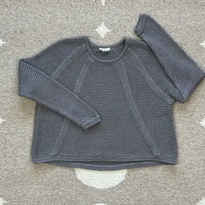 Helmut Lang Gray Plov Open Knit Fine Cord Pullover Sweater Small thumbnail 1