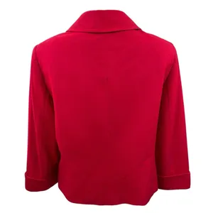 Tahari Women's Red Long Sleeve Button Down Collared Blazer Coat Jacket Size M thumbnail 3