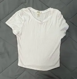 Bozzolo White ribbed top thumbnail 1