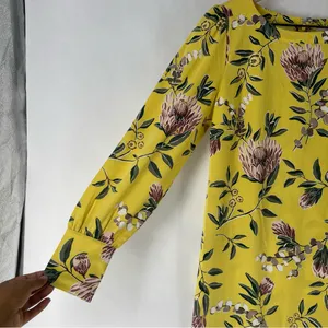 Ann Taylor LOFT Floral Print Boatneck Long Sleeve‎ Shift Dress Size 4 thumbnail 5