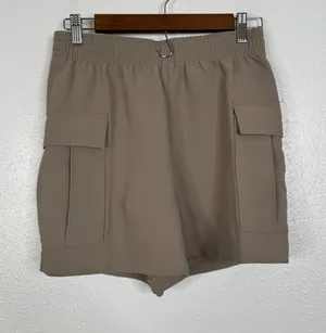Aritzia Wilfred Cargo Shorts Taupe Brown Elastic Waist Textured Fabric XS 119291 thumbnail 1