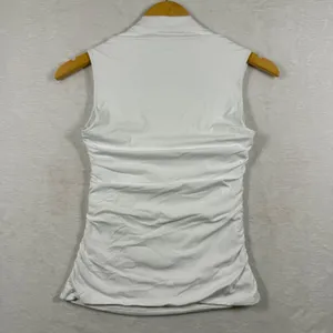 Aritzia Contour Ruched Sleeveless Top White High Neck‎ 115232 Womens Medium thumbnail 7