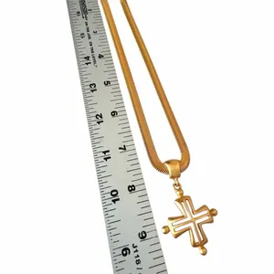 Vintage Anne Klein Gold Tone Cross Statement Necklace thumbnail 9