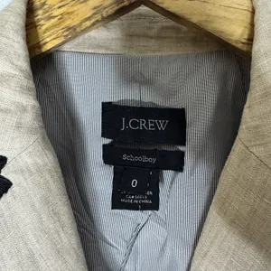 J. Crew Schoolboy Tipped Linen Blazer‎ Oatmeal Cream 0 thumbnail 3