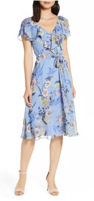 ELIZA J Spring Floral Print Dress Size 6 *missing sash* thumbnail 1