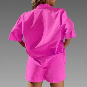 NWT Hot pink‎ casual 2 pc short/button up top set. Small thumbnail 3