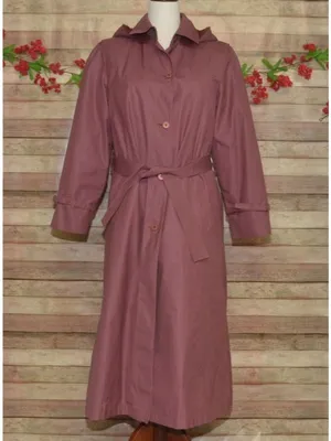 VTG London Fog Trench Coat 10 Dusty Rose Pink Detachable Hood Liner Belt USA thumbnail 4