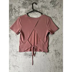 Lululemon Open Tie Back Short Sleeve Top Spiced Chai Yoga Pilates Athleisure 2 thumbnail 3