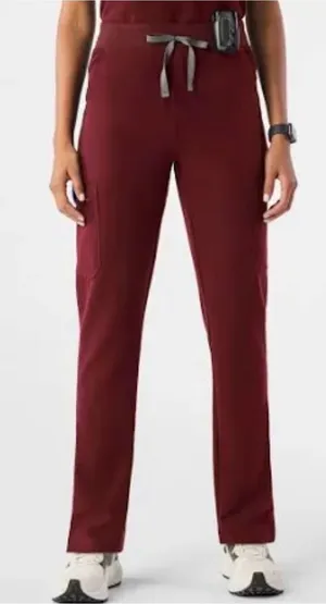 FIGS Women's Yola High-Rise Slim Scrub Pants - Burgundy - Size XS (EUC) thumbnail 1