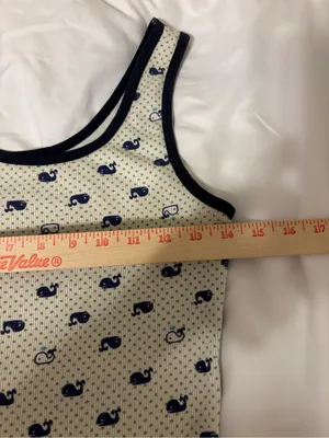 dELiA*s White Tank Sleep Slip with Navy Whale Motif thumbnail 3
