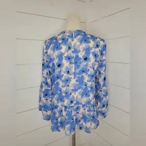 J.Crew Women’s Floral Peplum Blouse‎ Size S thumbnail 3