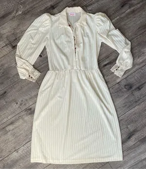 VINTAGE 1970s Edwardian Revival Dress thumbnail 11