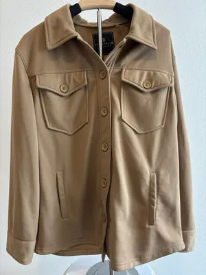 Bagatelle Collection size‎ Small Women’s Tan Button Up Shirt Jacket Shacket thumbnail 1