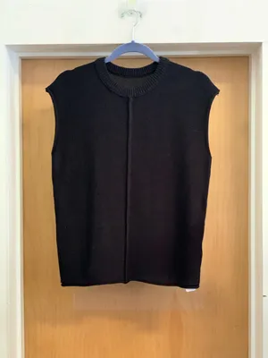 Unknown Cotton Blend Sleeveless Black Knit Sweater Top Size-Small 90’s Minimalis thumbnail 3