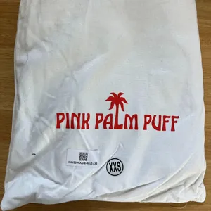 New Pink Palm Puff "Everything Comes in Waves" Hoodie in Blue - XXS thumbnail 6