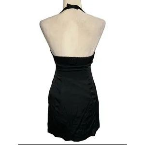 NEW ZARA Satin Bustier Mini Dress Black LARGE thumbnail 11