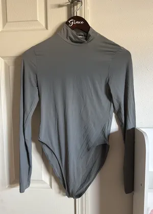 ZARA Grey Bodysuit Long Sleeve thumbnail 1