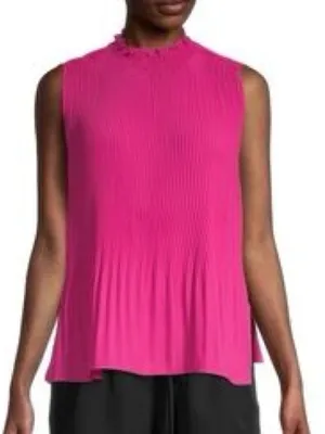 Nanette Lepore Pink Pleated Sleeveless Blouse top size M thumbnail 1