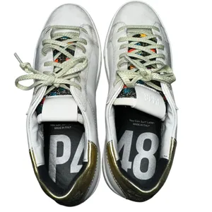 P448 Thea Platform Mahlia Mixed‎ Suede Leather Sneakers Gold Heel Women's 39 8.5 thumbnail 9