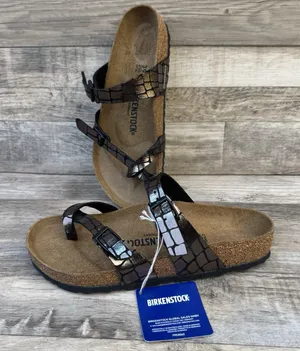 Birkenstock Mayari Microfiber Gator Gleam Copper Sandal Women Size 8 New thumbnail 1
