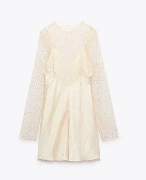 Zara NWT Gold Rhinestone Mini Dress thumbnail 8