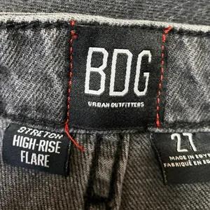 Urban Outfitters BDG Black Distressed High Rise Flared Bootcut Denim Jeans Sz 27 thumbnail 4
