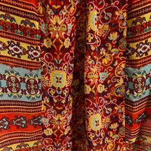 s Long Sleeve Boho Blouse Orange Blue Size XL thumbnail 6