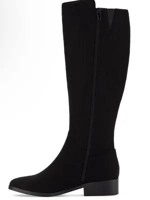 NEW Style & Co. Womens Charmanee Faux Suede Knee-High zip riding Boots Black 6.5 thumbnail 4