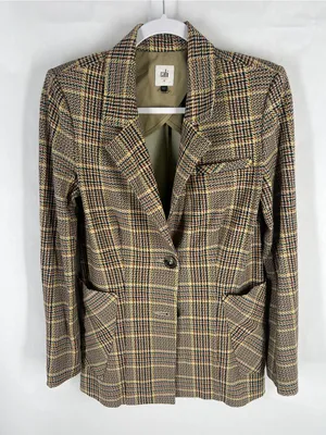 Cabi Pastime Plaid Jacket Blazer Style #3548 Brown Multi Size 4 thumbnail 2