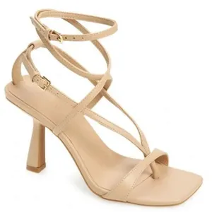 Open Edit Sandals‎ Size 9.5 Tan Robyn in Natural Square Toe Heels thumbnail 1