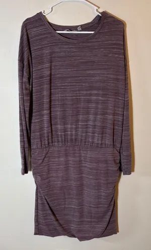 Athleta Beyond Soft Avenues Dress Plum Heathered‎ Knit Long Sleeve Size Medium thumbnail 1
