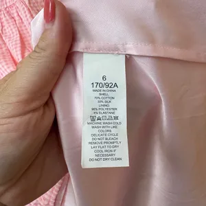 Kate Spade Gingham Dress Women 6 Pink Silk Blend V-Neck Fit Flare K7652 thumbnail 6