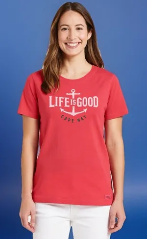Life Is Good Red Cape May Shirt Top Women’s Size Medium Classic Fit Crusher Tee thumbnail 1