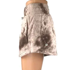 Lululemon Inner Glow Women's Brown Pink Marble Tie Dye Athletic Shorts Size 6 thumbnail 2