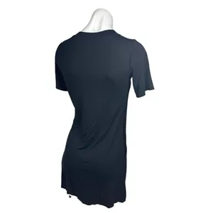 New Look Black Short Sleeve Tie Knot Basic Jersey Tunic T-Shirt Mini Dress Sz 0 thumbnail 4