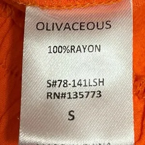 Gab & Kate Olivaceous Orange Elastic Waist Flowy Flare Mini A-Line Skirt Size S thumbnail 5