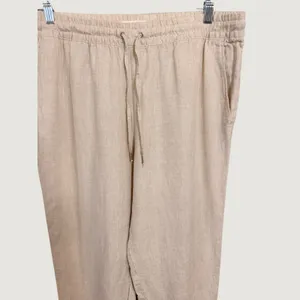 HM LOGG Womens 100% Linen Drawstring Tapered Pants Beige Size 12 0690936 1 thumbnail 4