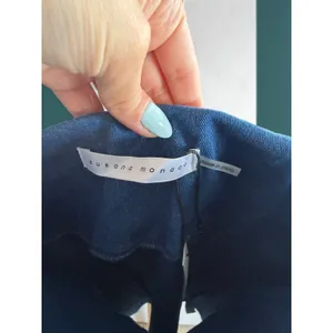Susana Monaco Blue Denim Mini Dress Square Neck Spaghetti Strap Bodycon Slit - M thumbnail 3