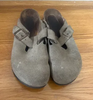 Birkenstock Boston Suede Clogs Taupe Regular Width EU 41 thumbnail 1
